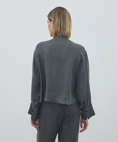 TOMORROWLAND / トゥモローランド シャツ・ブラウス | フィブリルストライプ クロップドリラックスブラウス | 詳細4