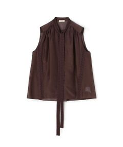 TOMORROWLAND / トゥモローランド シャツ・ブラウス | コットンシルクローン ギャザーボウタイブラウス