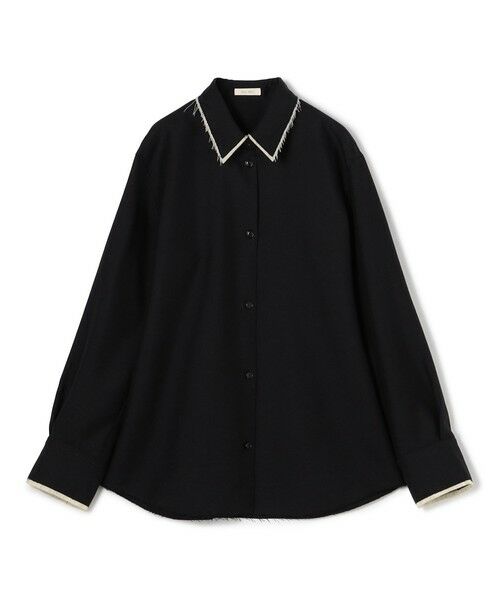 TOMORROWLAND / トゥモローランド シャツ・ブラウス | モヘヤリネン エンブロイダリーカッティングシャツ（69 ネイビー）