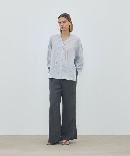 TOMORROWLAND / トゥモローランド シャツ・ブラウス | 【WEB先行予約】 リネンラミーシルク ミドルパフスリーブブラウス | 詳細1