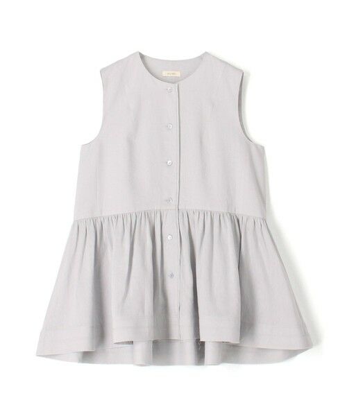 TOMORROWLAND / トゥモローランド シャツ・ブラウス | 【WEB先行予約】リネンラミーシルク ギャザーペプラムブラウス（61 ライトブルー）