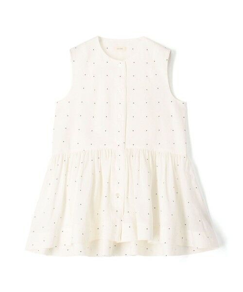 TOMORROWLAND / トゥモローランド シャツ・ブラウス | 【WEB先行予約】アライメントドットプリント ギャザーペプラムブラウス（12 ホワイト系）