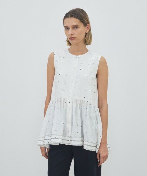 TOMORROWLAND / トゥモローランド シャツ・ブラウス | 【WEB先行予約】アライメントドットプリント ギャザーペプラムブラウス | 詳細2