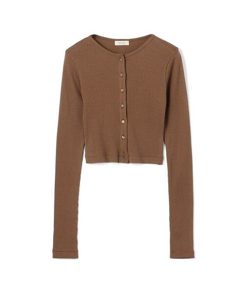TOMORROWLAND / トゥモローランド カーディガン・ボレロ | シルクコットンリブ クロップドカーディガン（45 キャメル）