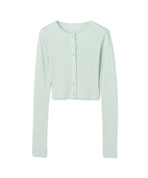TOMORROWLAND / トゥモローランド カーディガン・ボレロ | シルクコットンリブ クロップドカーディガン（61 ライトブルー）
