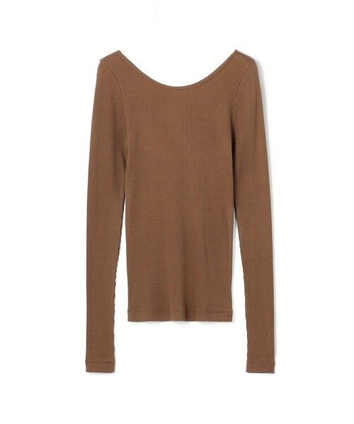 TOMORROWLAND / トゥモローランド カットソー | シルクコットンリブ ボートネックプルオーバー（45 キャメル）