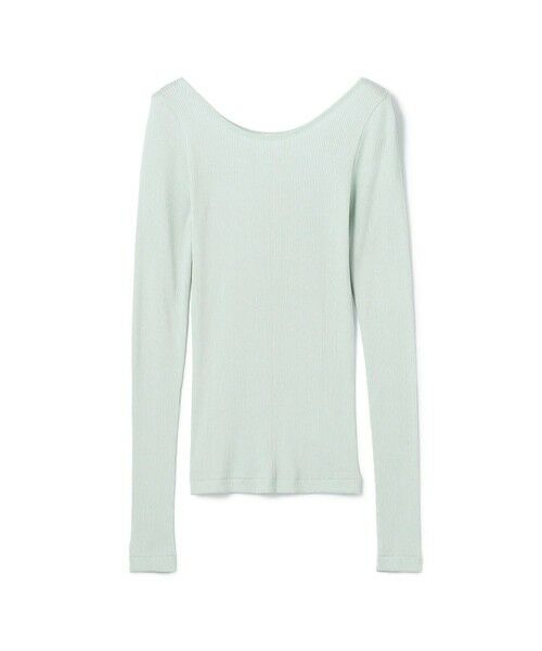 TOMORROWLAND / トゥモローランド カットソー | シルクコットンリブ ボートネックプルオーバー（61 ライトブルー）
