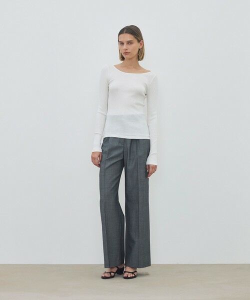 TOMORROWLAND / トゥモローランド カットソー | シルクコットンリブ ボートネックプルオーバー | 詳細1