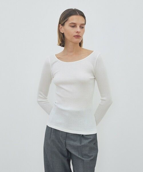 TOMORROWLAND / トゥモローランド カットソー | シルクコットンリブ ボートネックプルオーバー | 詳細2