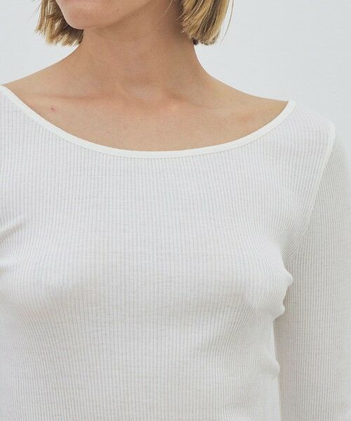 TOMORROWLAND / トゥモローランド カットソー | シルクコットンリブ ボートネックプルオーバー | 詳細5