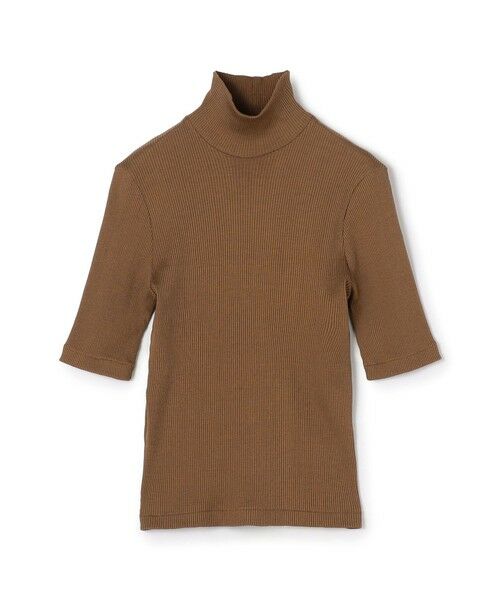 TOMORROWLAND / トゥモローランド カットソー | シルクコットンリブ ハーフスリーブプルオーバー（45 キャメル）