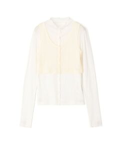 TOMORROWLAND / トゥモローランド Tシャツ | オーバーレイコットン レイヤードロングスリーブTシャツ