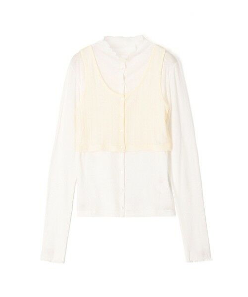 TOMORROWLAND / トゥモローランド Tシャツ | オーバーレイコットン レイヤードロングスリーブTシャツ（12 ホワイト系）