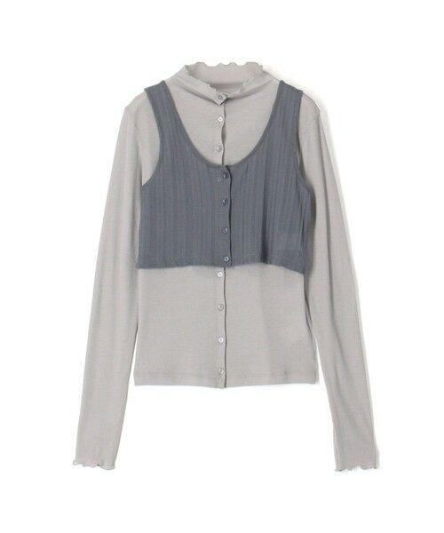 TOMORROWLAND / トゥモローランド Tシャツ | オーバーレイコットン レイヤードロングスリーブTシャツ（16 グレー系）