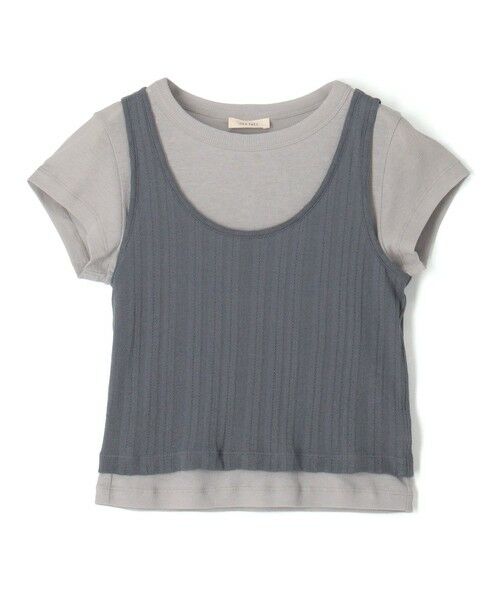 TOMORROWLAND / トゥモローランド Tシャツ | オーバーレイコットン レイヤードベビーTシャツ（16 グレー系）