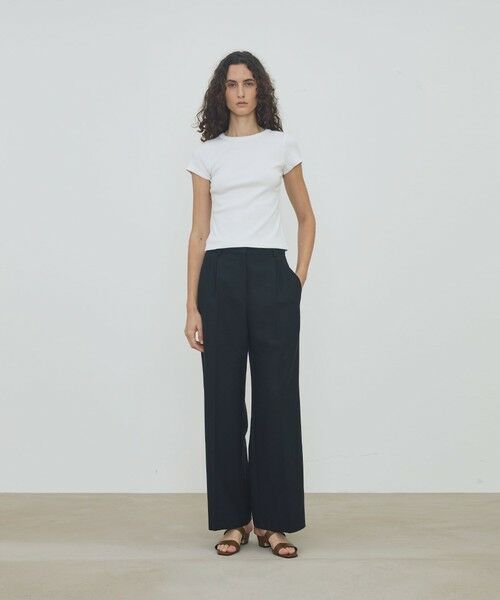 TOMORROWLAND / トゥモローランド スラックス・ドレスパンツ | 【WEB先行予約】ウールバスケットウェーブ タックワイドパンツ | 詳細1