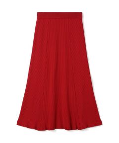 TOMORROWLAND / トゥモローランド ミニ・ひざ丈スカート | ウールポリエステルリブ パネルフレアスカート