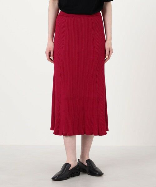 TOMORROWLAND / トゥモローランド ミニ・ひざ丈スカート | ウールポリエステルリブ パネルフレアスカート | 詳細2