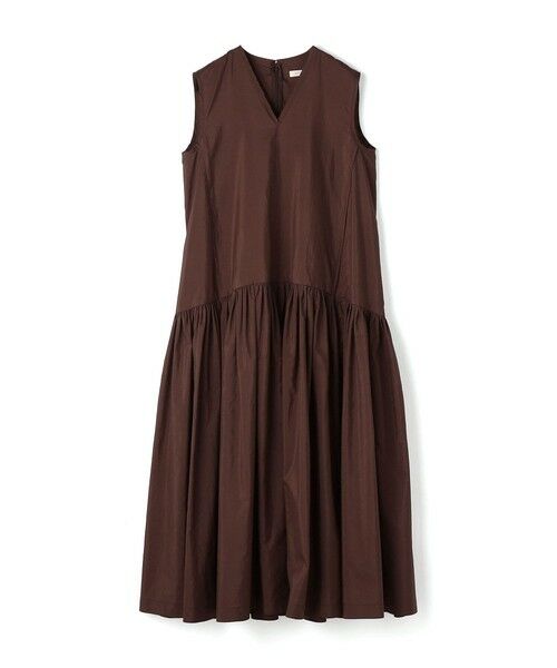 TOMORROWLAND / トゥモローランド ロング・マキシ丈ワンピース | 【WEB先行予約】コットンシルクタイプライター Vネックドレス（47 ブラウン）