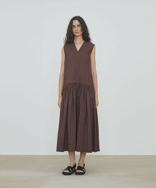 TOMORROWLAND / トゥモローランド ロング・マキシ丈ワンピース | 【WEB先行予約】コットンシルクタイプライター Vネックドレス | 詳細1