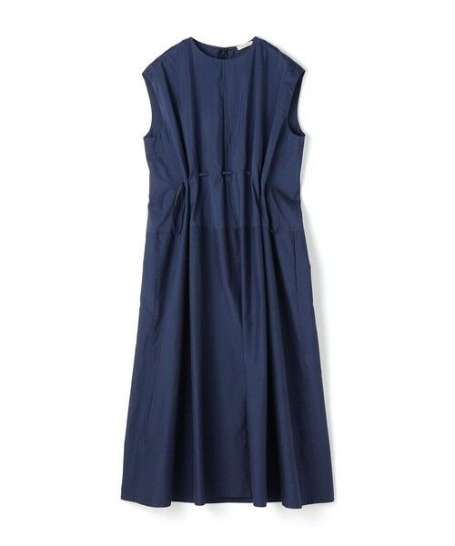 TOMORROWLAND / トゥモローランド ロング・マキシ丈ワンピース | 【WEB先行予約】コットンシルクタイプライター ギャザードレス（67 ダークブルー）