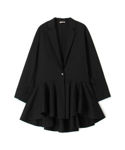 TOMORROWLAND / トゥモローランド テーラードジャケット | コットンナイロンストレッチ ペプラムジャケット（19 ブラック）