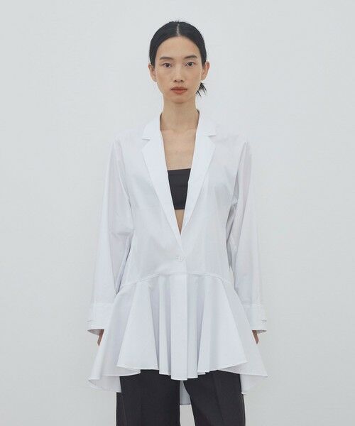 TOMORROWLAND / トゥモローランド テーラードジャケット | コットンナイロンストレッチ ペプラムジャケット | 詳細2