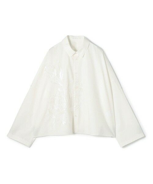 TOMORROWLAND / トゥモローランド シャツ・ブラウス | コットンポプリンエンブロイダリー ワイドバランスシャツ（12 ホワイト系）