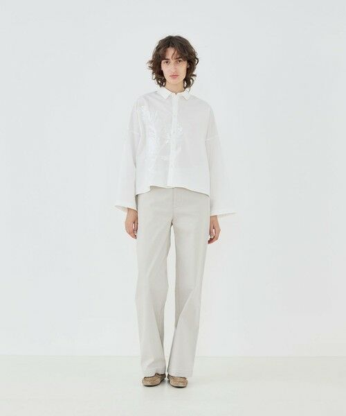 TOMORROWLAND / トゥモローランド シャツ・ブラウス | コットンポプリンエンブロイダリー ワイドバランスシャツ | 詳細1