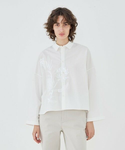 TOMORROWLAND / トゥモローランド シャツ・ブラウス | コットンポプリンエンブロイダリー ワイドバランスシャツ | 詳細2