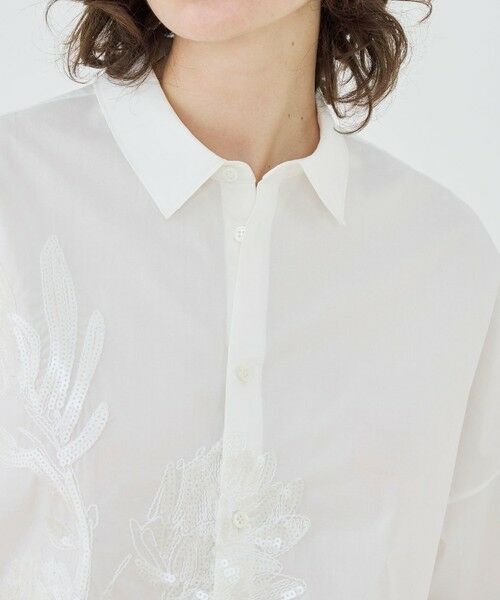 TOMORROWLAND / トゥモローランド シャツ・ブラウス | コットンポプリンエンブロイダリー ワイドバランスシャツ | 詳細5