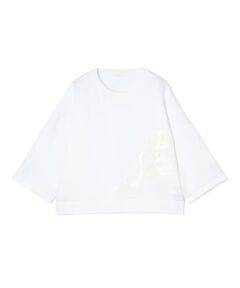 TOMORROWLAND / トゥモローランド シャツ・ブラウス | リブコンビフレンチリネンエンブロイダリー クルーネックブラウス