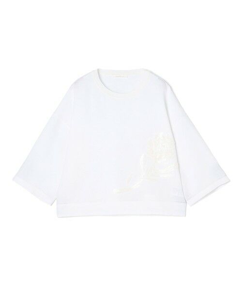 TOMORROWLAND / トゥモローランド シャツ・ブラウス | リブコンビフレンチリネンエンブロイダリー クルーネックブラウス（12 ホワイト系）