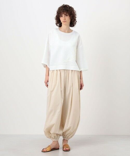 TOMORROWLAND / トゥモローランド シャツ・ブラウス | リブコンビフレンチリネンエンブロイダリー クルーネックブラウス | 詳細1