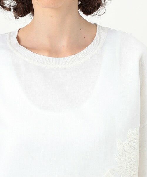 TOMORROWLAND / トゥモローランド シャツ・ブラウス | リブコンビフレンチリネンエンブロイダリー クルーネックブラウス | 詳細5