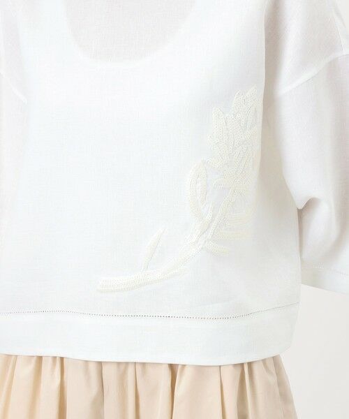 TOMORROWLAND / トゥモローランド シャツ・ブラウス | リブコンビフレンチリネンエンブロイダリー クルーネックブラウス | 詳細8