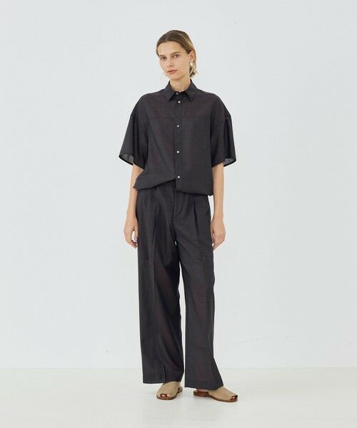 TOMORROWLAND / トゥモローランド シャツ・ブラウス | エアリークレープ ハーフスリーブシャツ | 詳細1