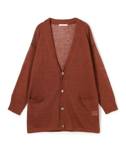TOMORROWLAND / トゥモローランド カーディガン・ボレロ | リネンコード Vネックカーディガン（37 ダークレッド）