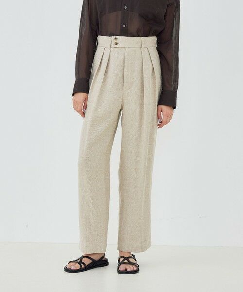 TOMORROWLAND / トゥモローランド その他パンツ | リネンシルクツイード ツータックパンツ | 詳細2