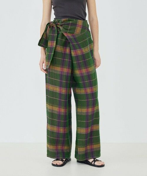TOMORROWLAND / トゥモローランド その他パンツ | リネンコットンマドラスチェック ラップパンツ | 詳細2