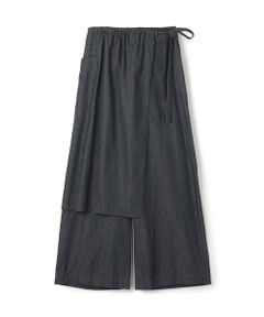 TOMORROWLAND / トゥモローランド デニムパンツ | コットンダンガリー エプロン付きイージーパンツ