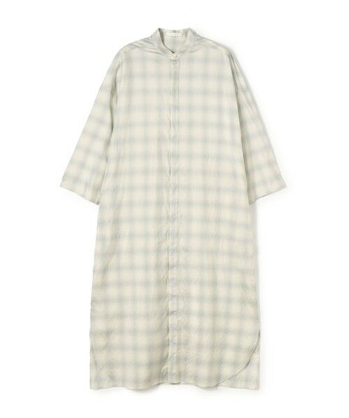 TOMORROWLAND / トゥモローランド ロング・マキシ丈ワンピース | サンライズオンブレチェック スタンドカラーワンピース（14 グレー系）