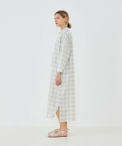 TOMORROWLAND / トゥモローランド ロング・マキシ丈ワンピース | サンライズオンブレチェック スタンドカラーワンピース | 詳細2