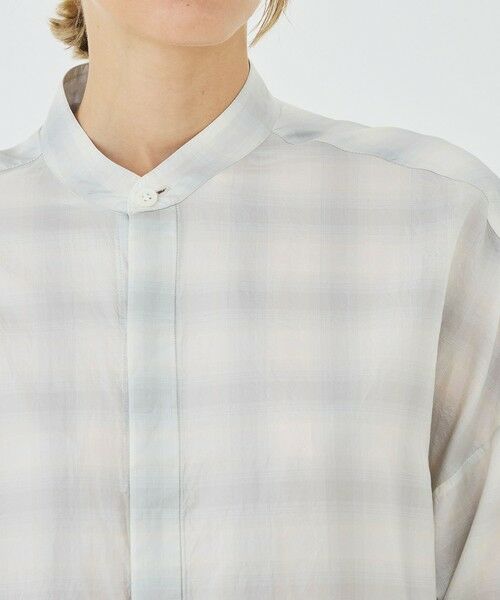 TOMORROWLAND / トゥモローランド ロング・マキシ丈ワンピース | サンライズオンブレチェック スタンドカラーワンピース | 詳細4