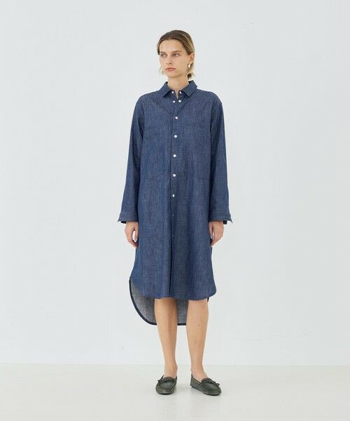 TOMORROWLAND / トゥモローランド ミニ丈・ひざ丈ワンピース | ステイブルーデニム シャツワンピース | 詳細1