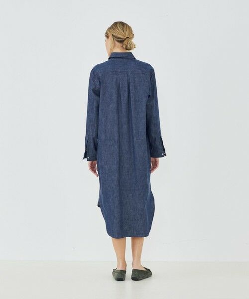 TOMORROWLAND / トゥモローランド ミニ丈・ひざ丈ワンピース | ステイブルーデニム シャツワンピース | 詳細3