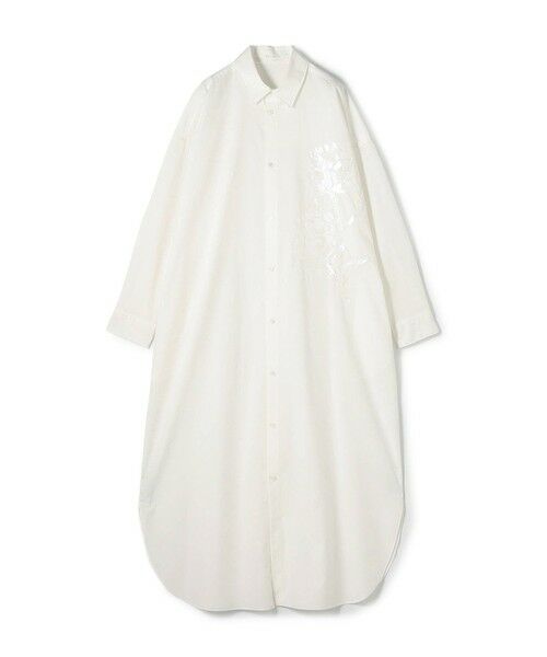 TOMORROWLAND / トゥモローランド ロング・マキシ丈ワンピース | コットンポプリンエンブロイダリー シャツワンピース（12 ホワイト系）