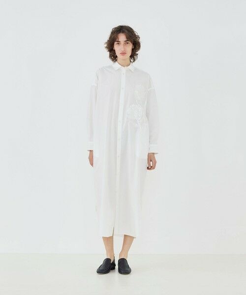 TOMORROWLAND / トゥモローランド ロング・マキシ丈ワンピース | コットンポプリンエンブロイダリー シャツワンピース | 詳細1