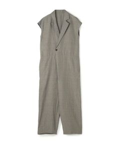 TOMORROWLAND / トゥモローランド サロペット・オールインワン | リネンキュプラシルクコンパクト チェスターカラーオールインワン