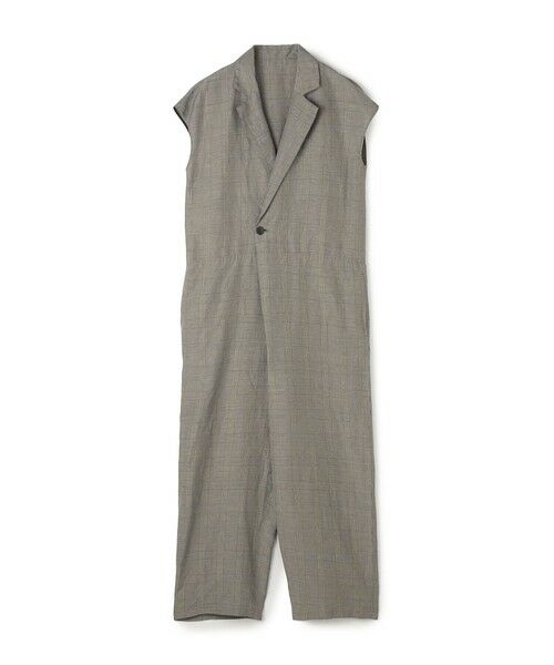 TOMORROWLAND / トゥモローランド サロペット・オールインワン | リネンキュプラシルクコンパクト チェスターカラーオールインワン(18 ブラック系)